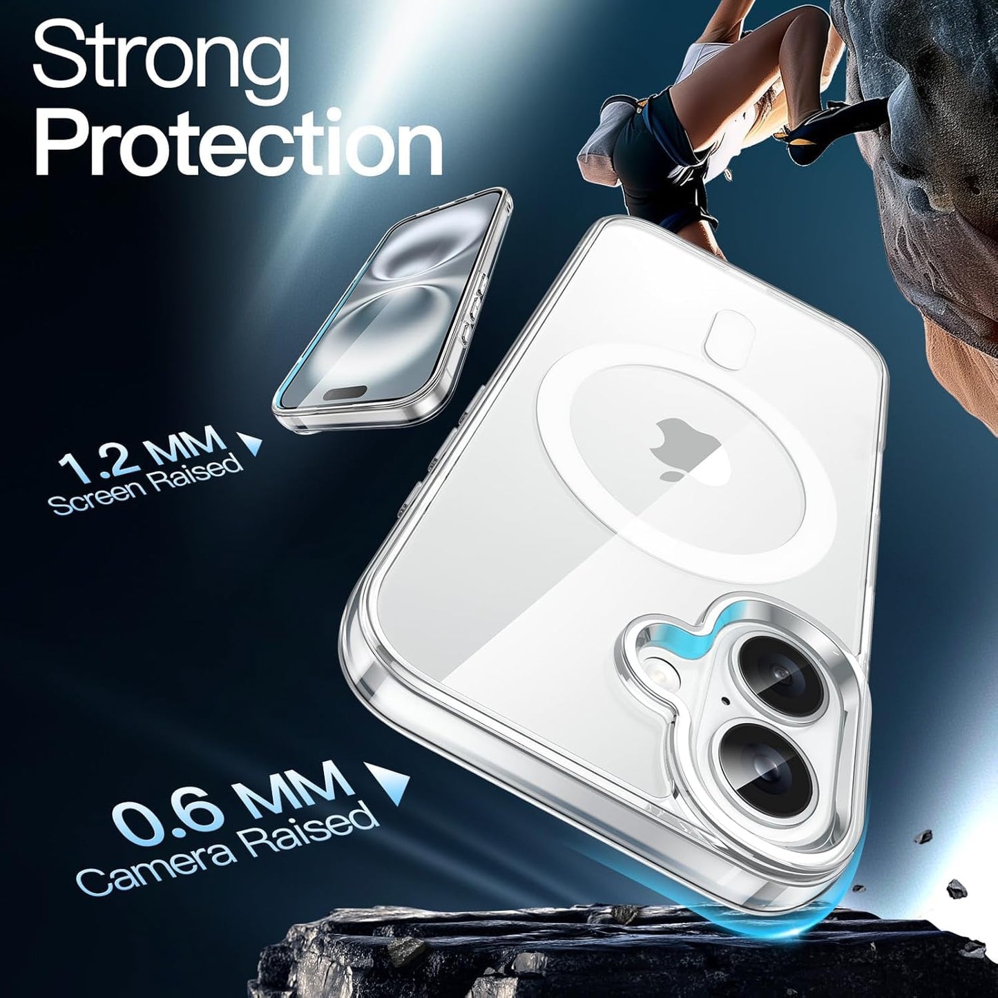 AIG MagSafe Case for iPhone 16 Plus – Clear Magnetic Shockproof Cover