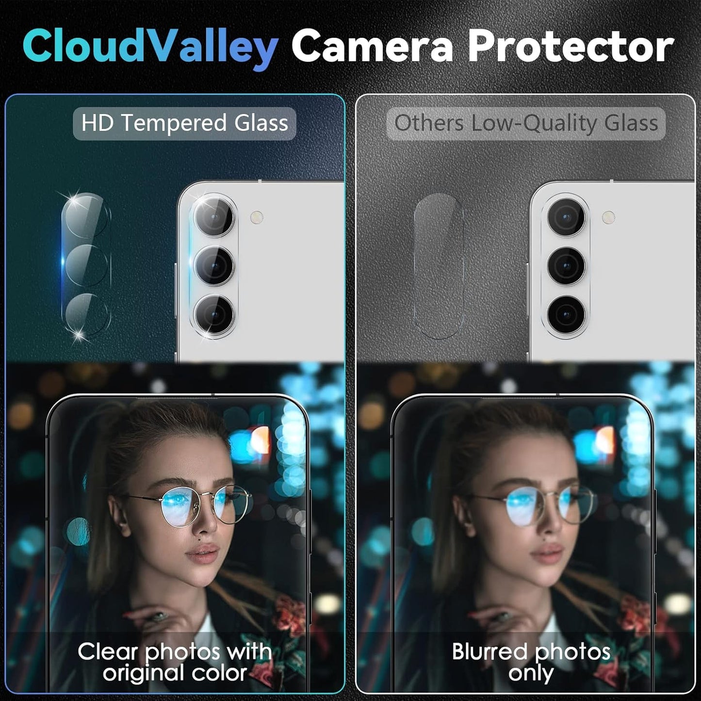 AIG (03 Pack) Camera Protection Film for Samsung Galaxy S24 / S23 β 9H HD Glass (Transparent)