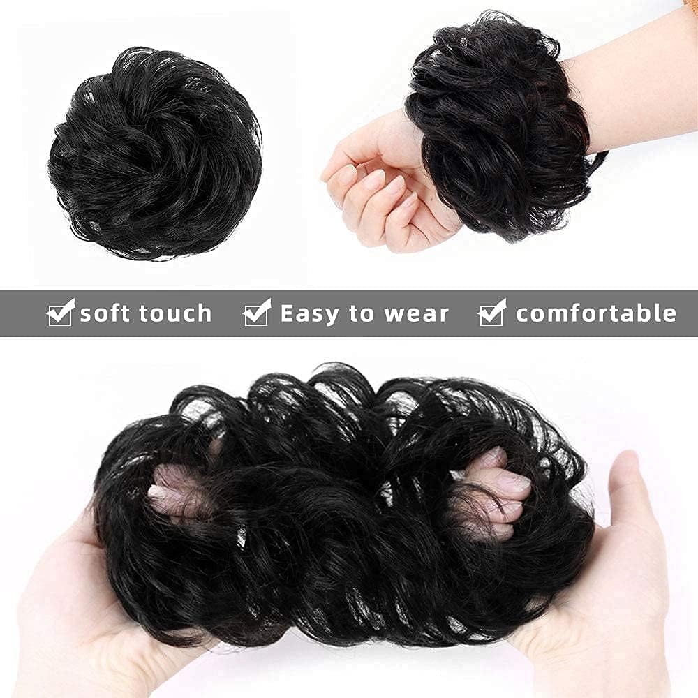 AIG Messy Hair Bun – Natural Brown Hair Extension for Women & Girls
