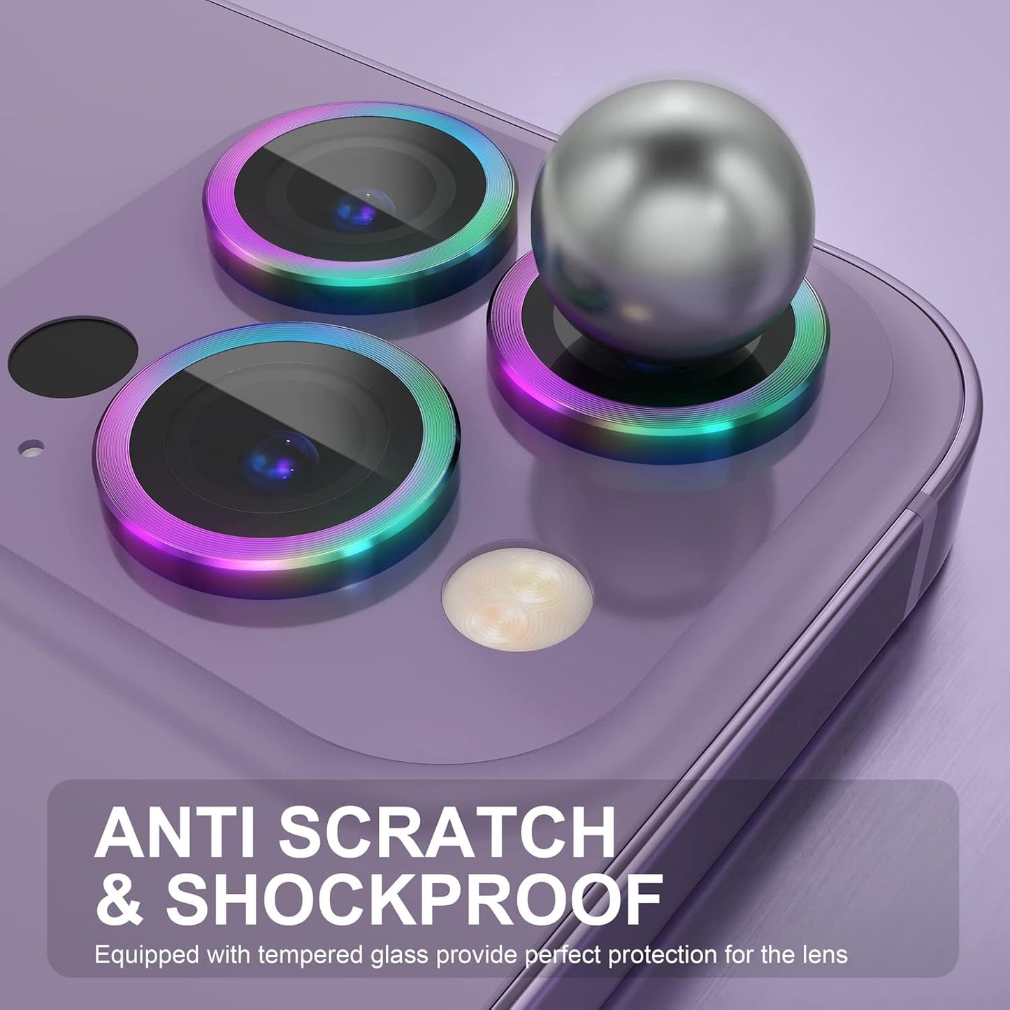 AIG iPhone 14 Pro/14 Pro Max Camera Lens Protector Bling – Colorful