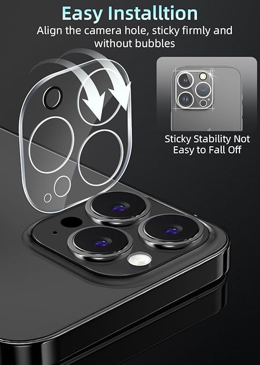 AIG 2 pack Camera Lens Protector compatible for iPhone 16 pro/16 pro max /15 Pro&15 Pro Max, 9H Hardness Tempered Glass Camera Cover, Ultra HD, Anti-Scratch, Case Friendly (Transparent)