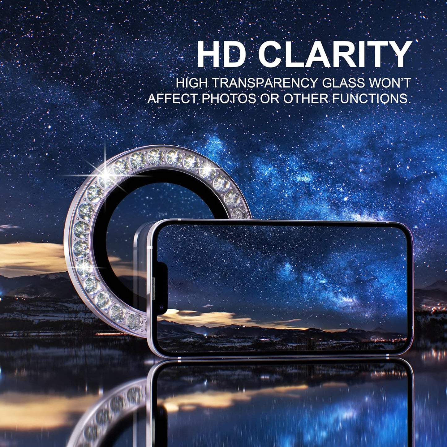 AIG iPhone 14/14 Plus Bling Camera Lens Protector β Purple Diamond