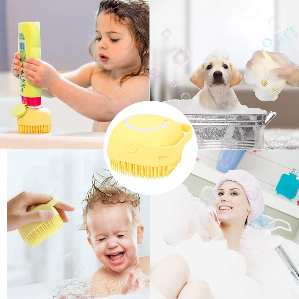 Silicone Body Brush Shower Scrubber with Shower Gel Dispenser Function,Soft Silicone Bath Massage Body Brush,Shower Loofah Brush