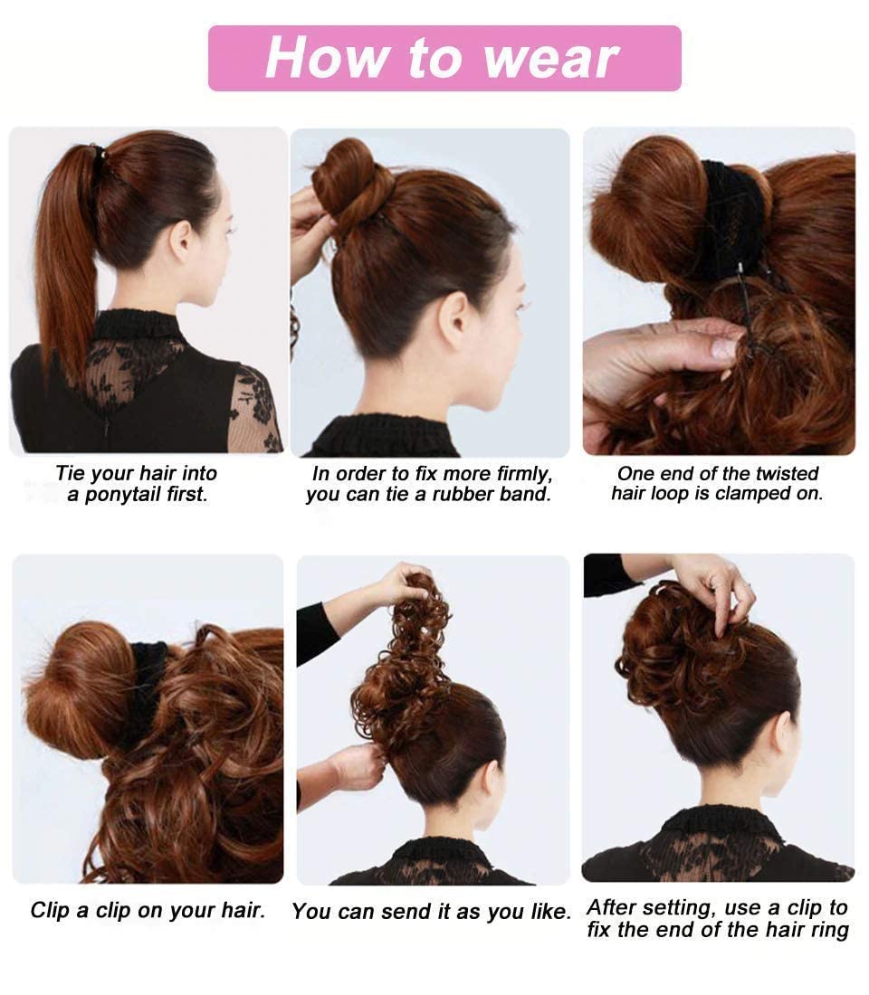 AIG Messy Frill Hair Bun – Natural Black Hair Extension for Women & Girls