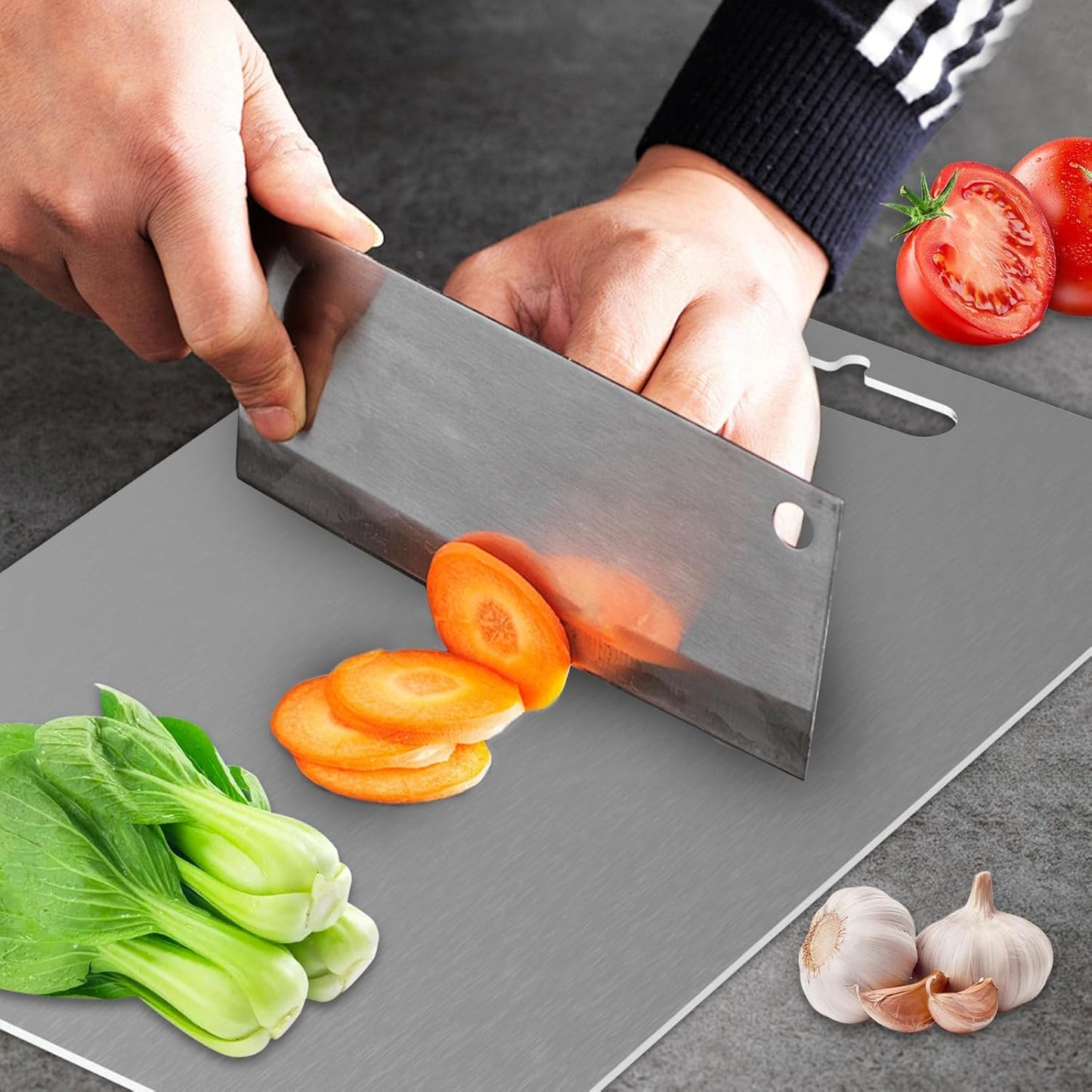 AIG Titanium Cutting/Chopping Board – 14×10in Double-Sided, Dishwasher Safe