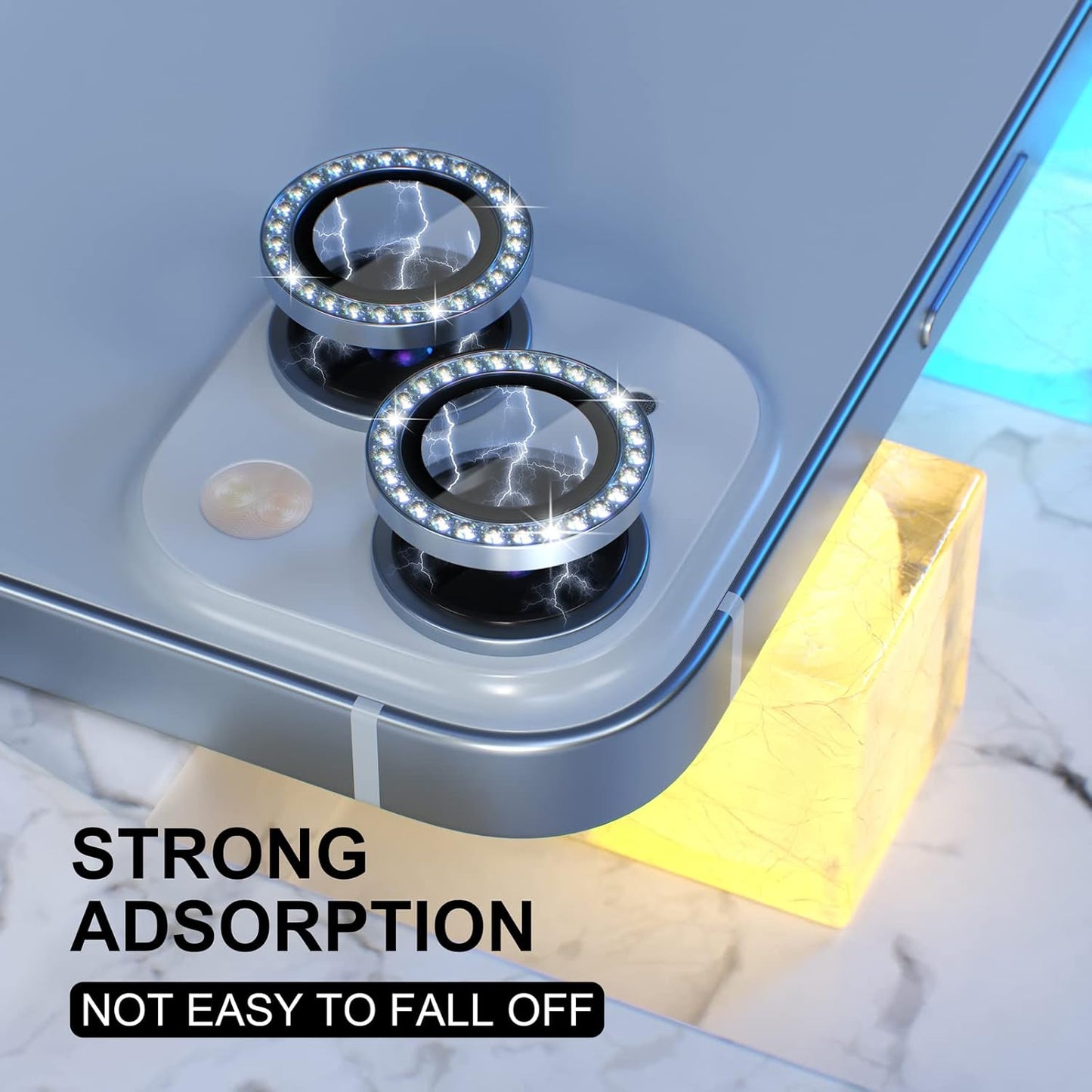 AIG iPhone 14/14 Plus Bling Camera Lens Protector β Blue Diamond