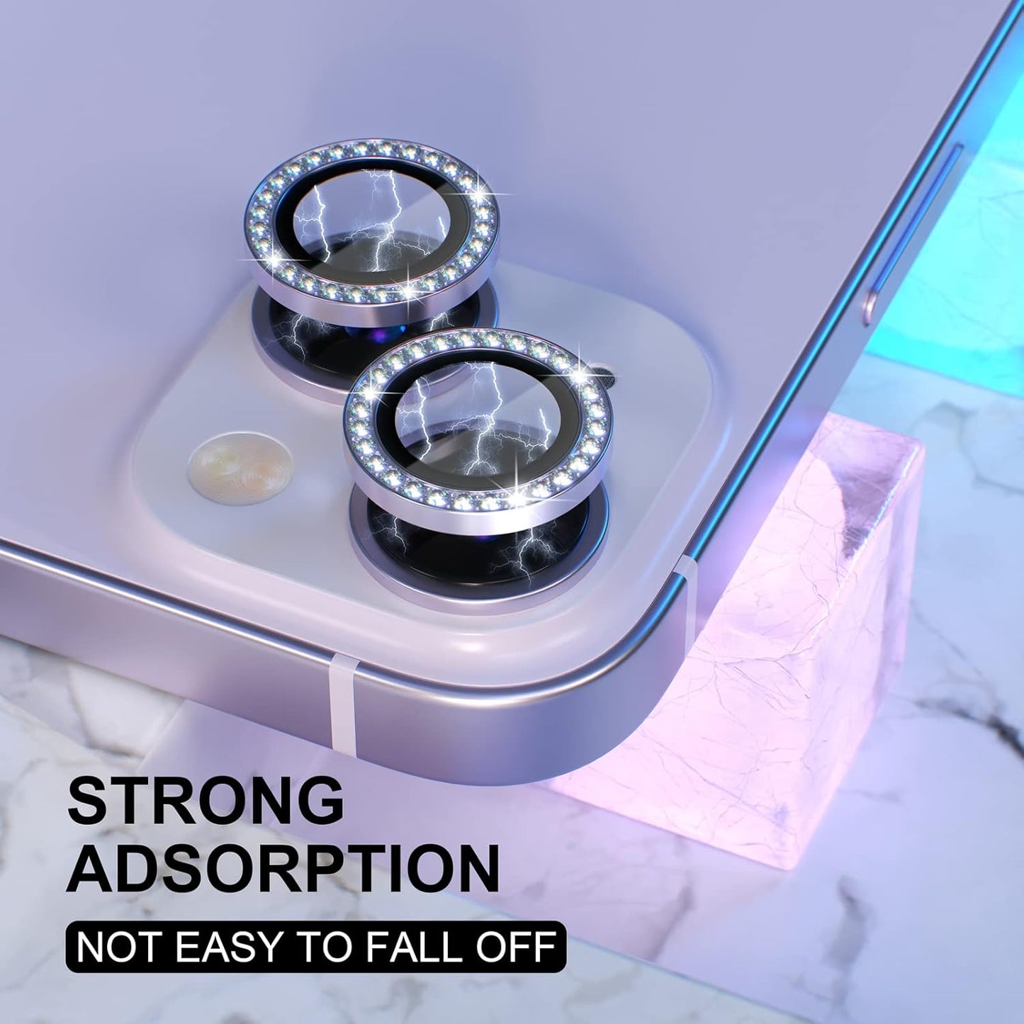 AIG iPhone 14/14 Plus Bling Camera Lens Protector β Purple Diamond