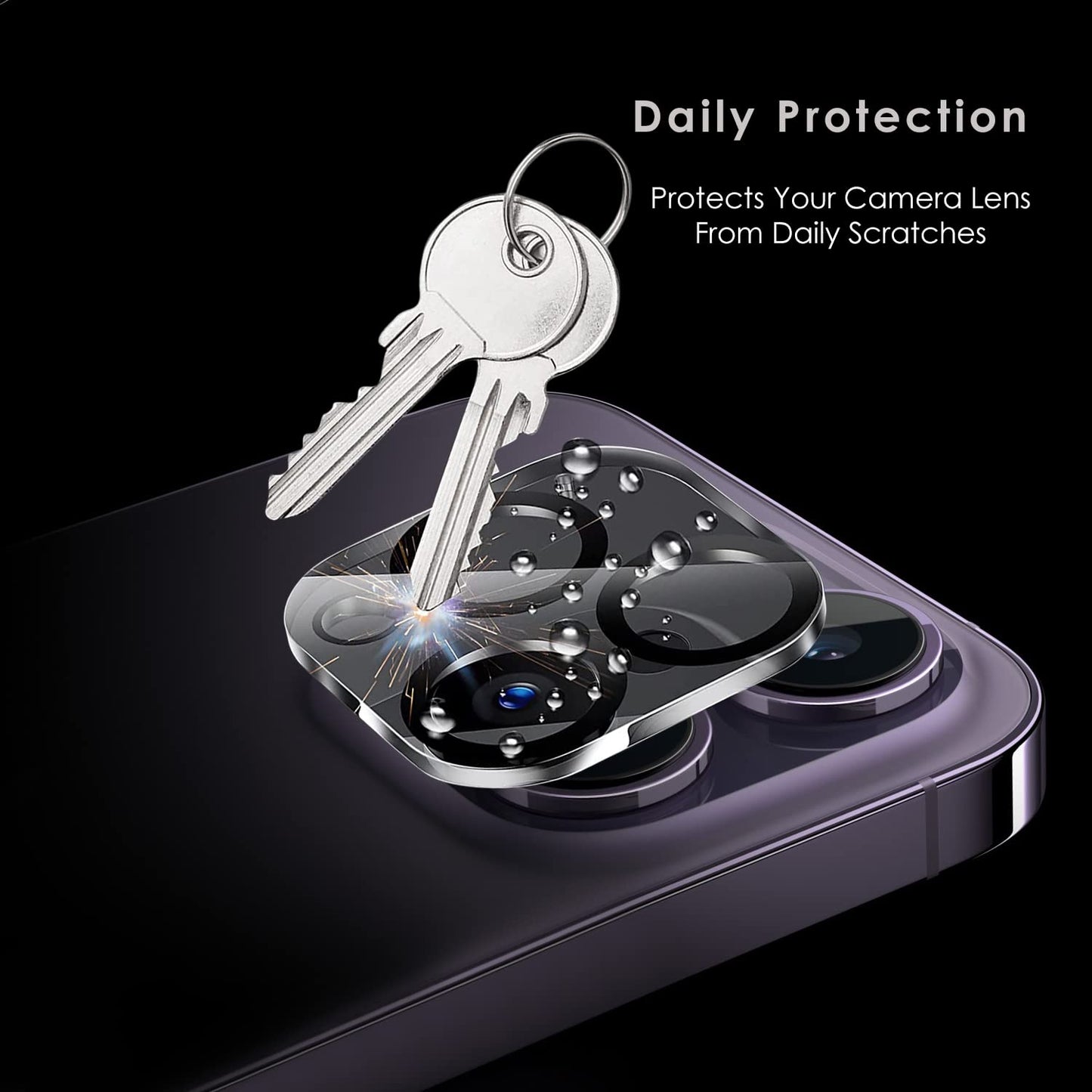 AIG 2 Pack Camera Lens Protector for iPhone 14 Pro/14 Pro Max – Ultra Clear Glass (Transparent)
