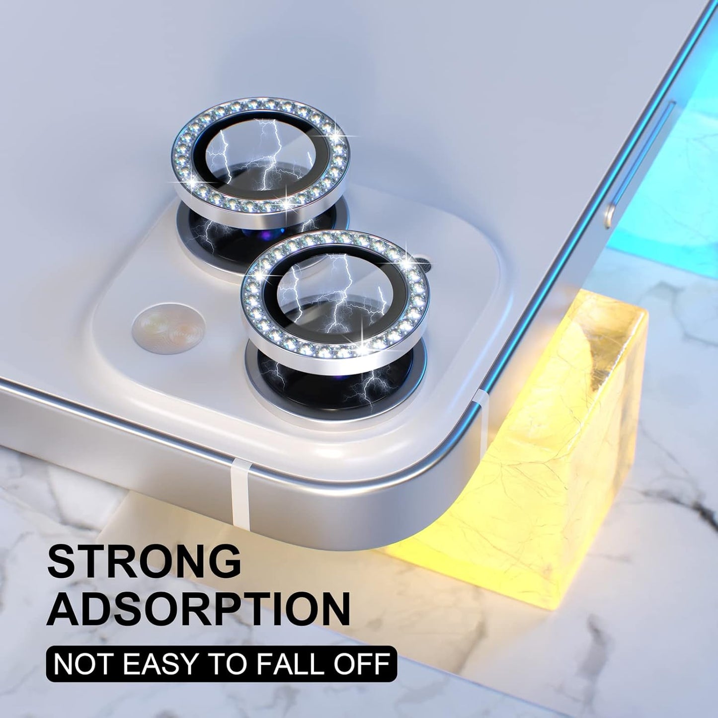 AIG iPhone 14/14 Plus Bling Camera Lens Protector β Silver Diamond