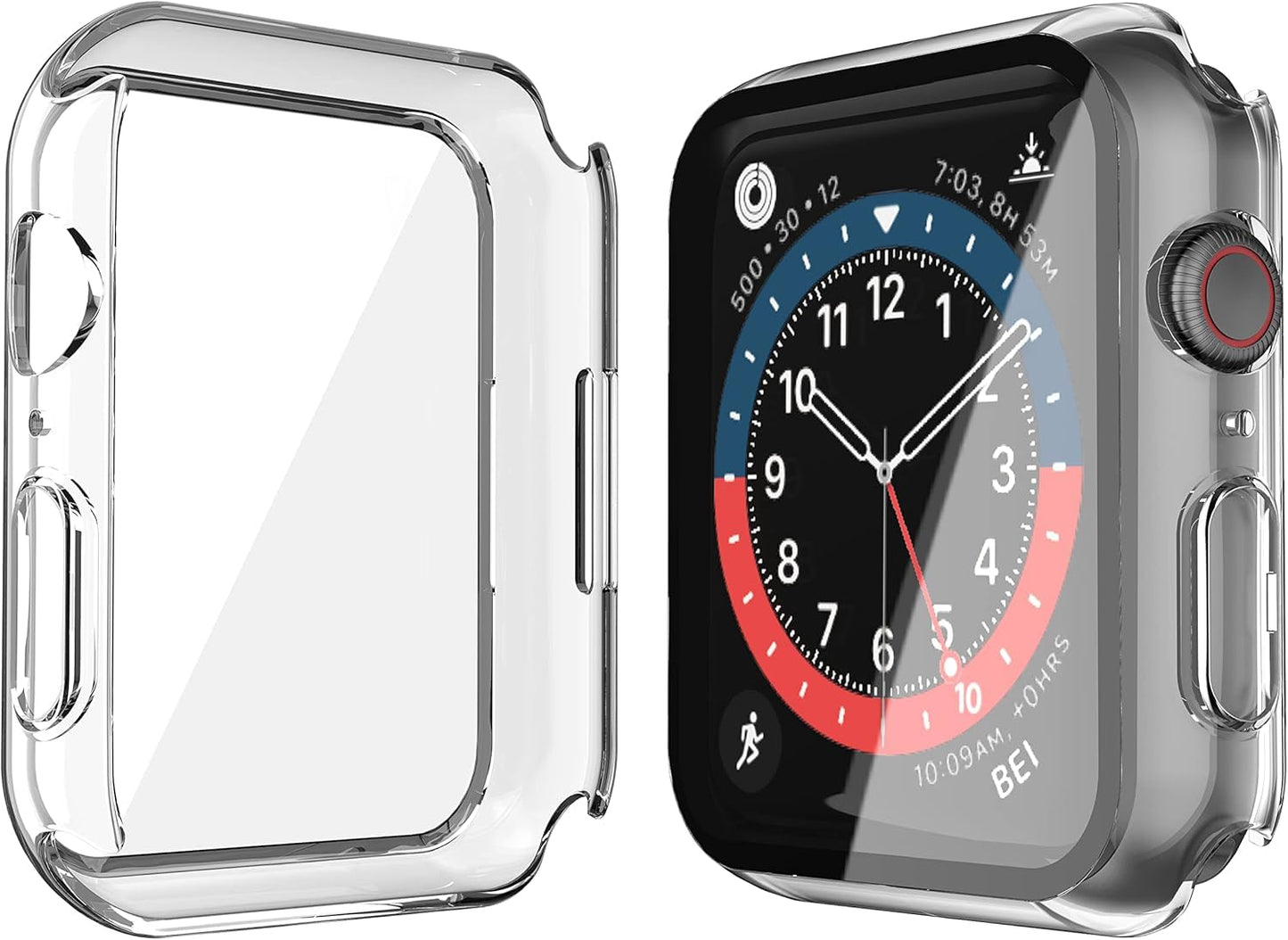 AIG 2-Pack Apple Watch 45mm Case with Tempered Glass β Series 9/8/7, Ultra-Thin Transparent Cover
