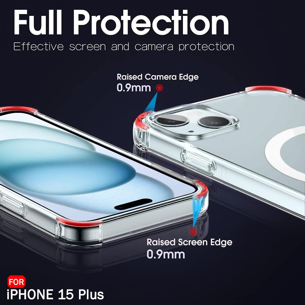 AIG MagSafe Case for iPhone 15 Plus – Clear Shockproof Hybrid Cover