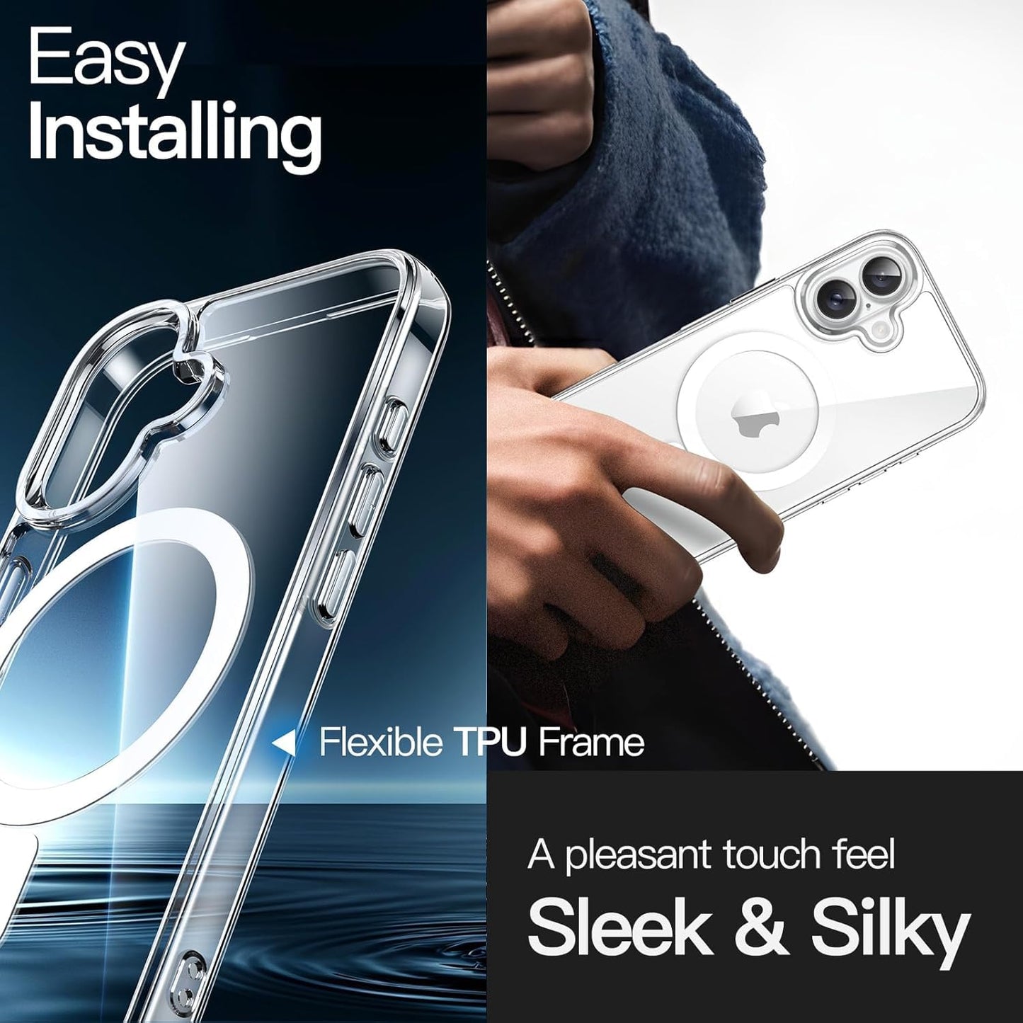 AIG MagSafe Case for iPhone 16 Plus – Clear Magnetic Shockproof Cover