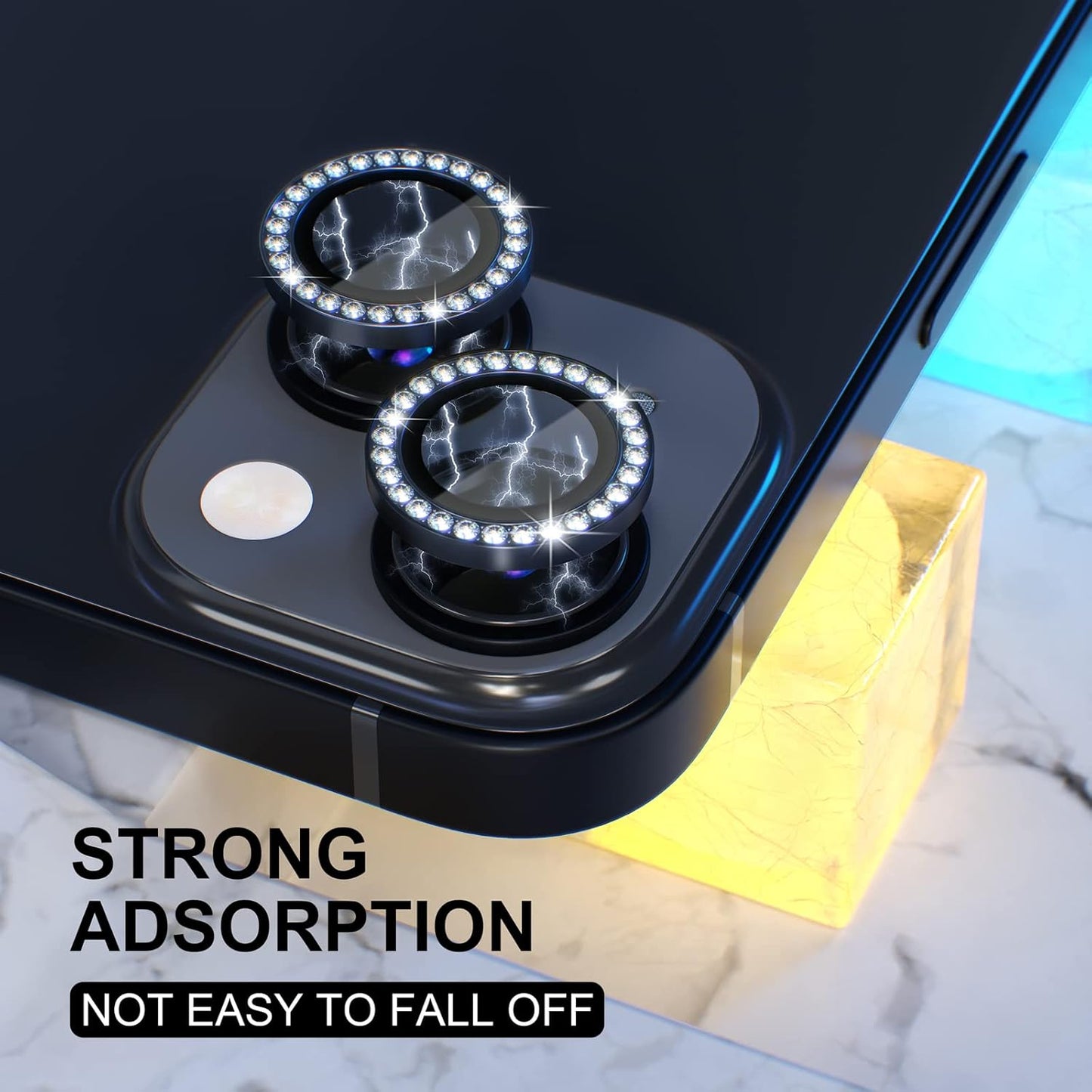 AIG iPhone 14/14 Plus Bling Camera Lens Protector β Black Diamond