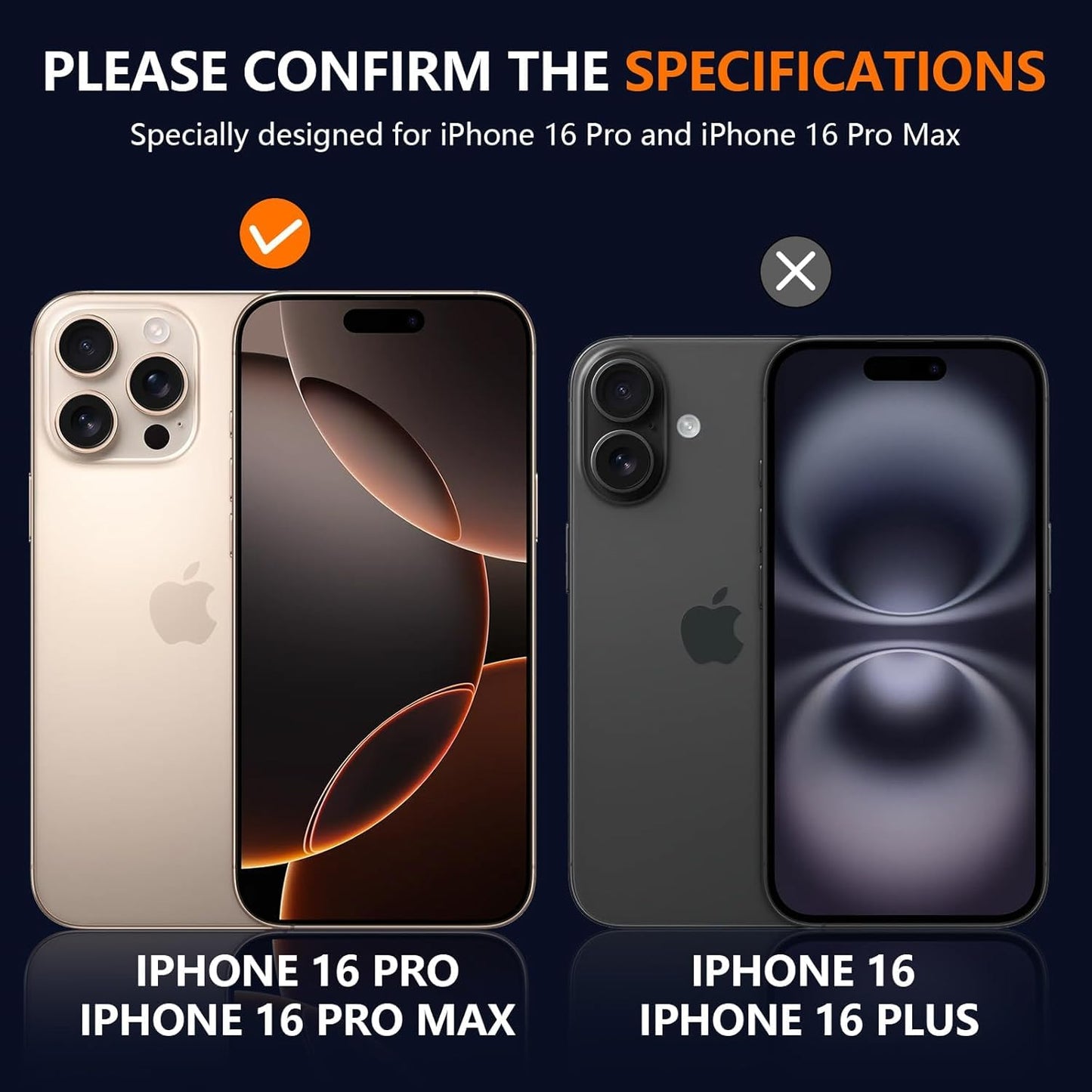AIG Camera Lens Protector for iPhone 16 Pro/16 Pro Max, 9H Glass Rings, HD Clear - Desert Titanium Joint