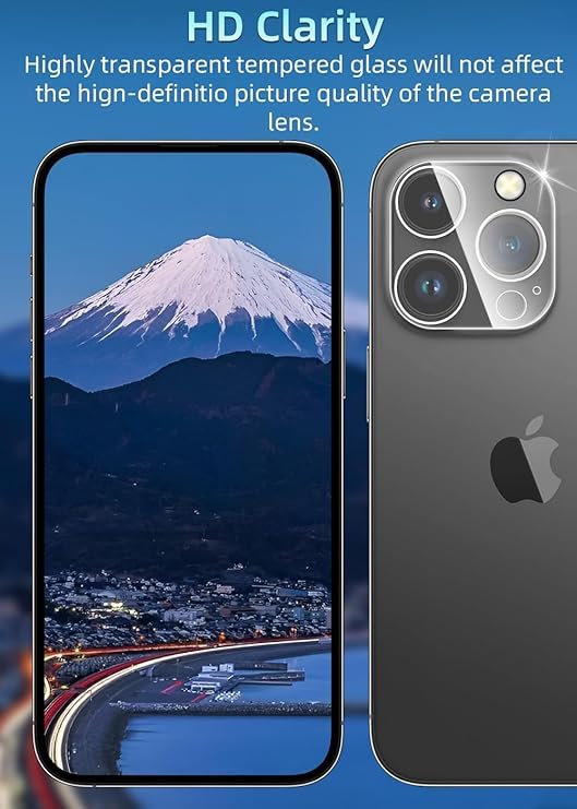 AIG 2 pack Camera Lens Protector compatible for iPhone 16 pro/16 pro max /15 Pro&15 Pro Max, 9H Hardness Tempered Glass Camera Cover, Ultra HD, Anti-Scratch, Case Friendly (Transparent)