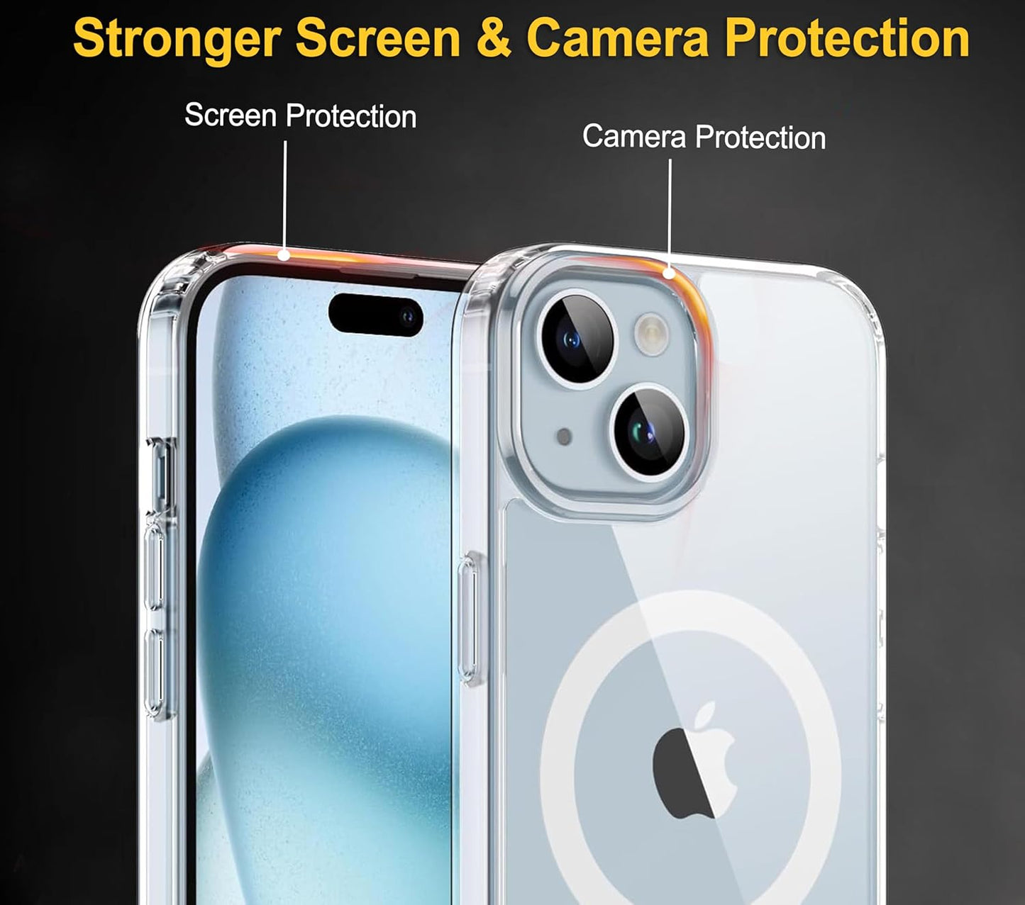 AIG Basics Pro MagSafe Case for iPhone 15 – Clear Scratch-Resistant Hybrid Cover