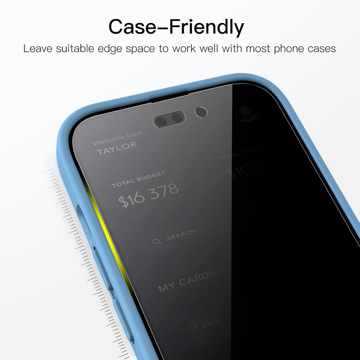AIG Privacy Screen Protector for iPhone 14 Pro β 2 Pack, Full Coverage Anti-Spy Tempered Glass