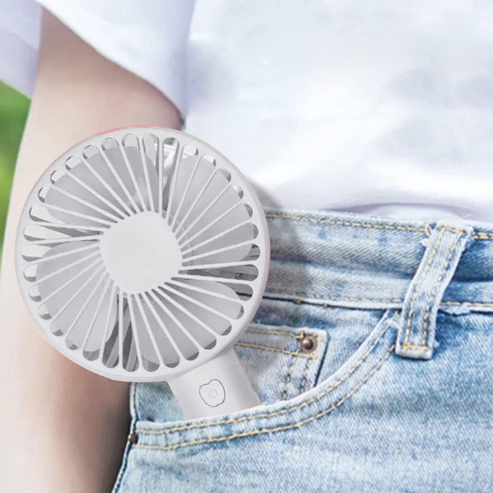 Rechargeable Mini Fan | USB Portable Handheld Cooling Fan with Stand, High Speed Personal Desk & Travel Fan