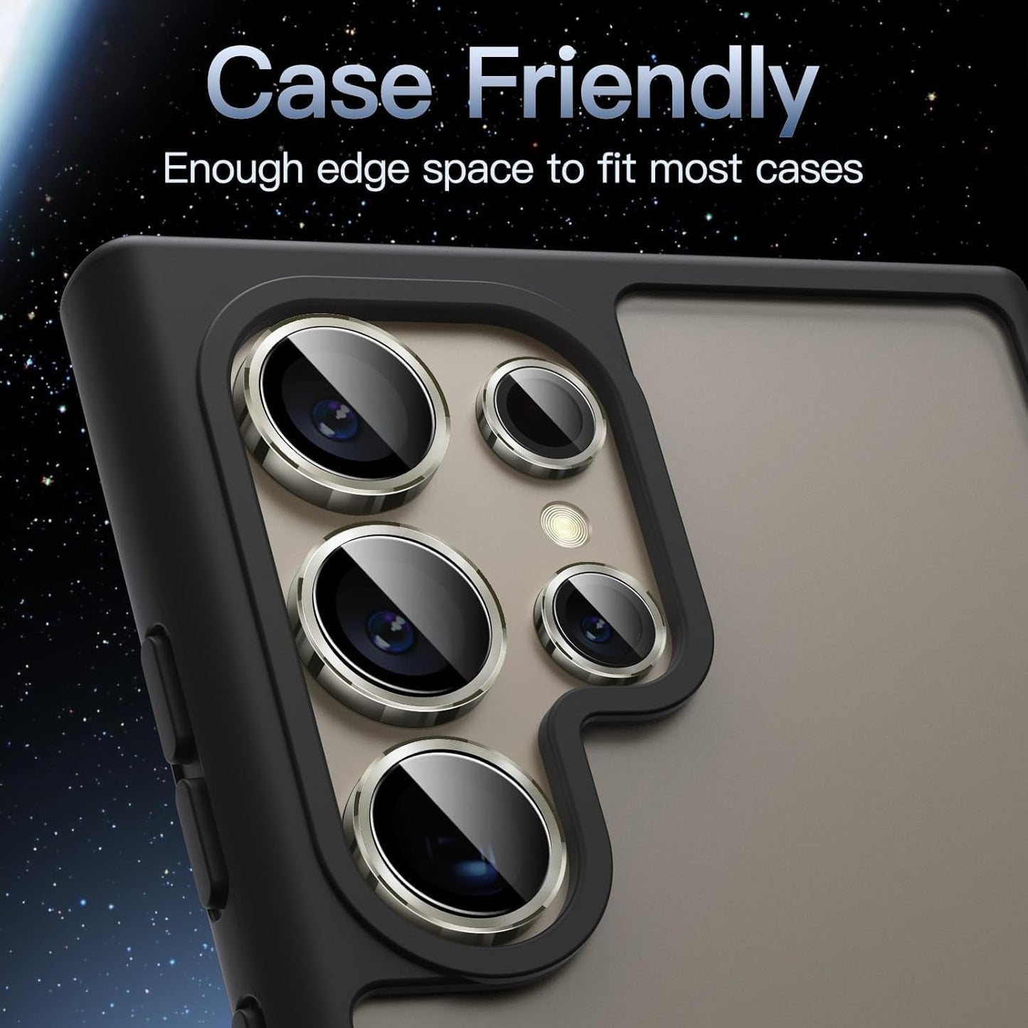 AIG Lens Protector for Samsung S24 Ultra – 9H Glass (Titanium Grey)