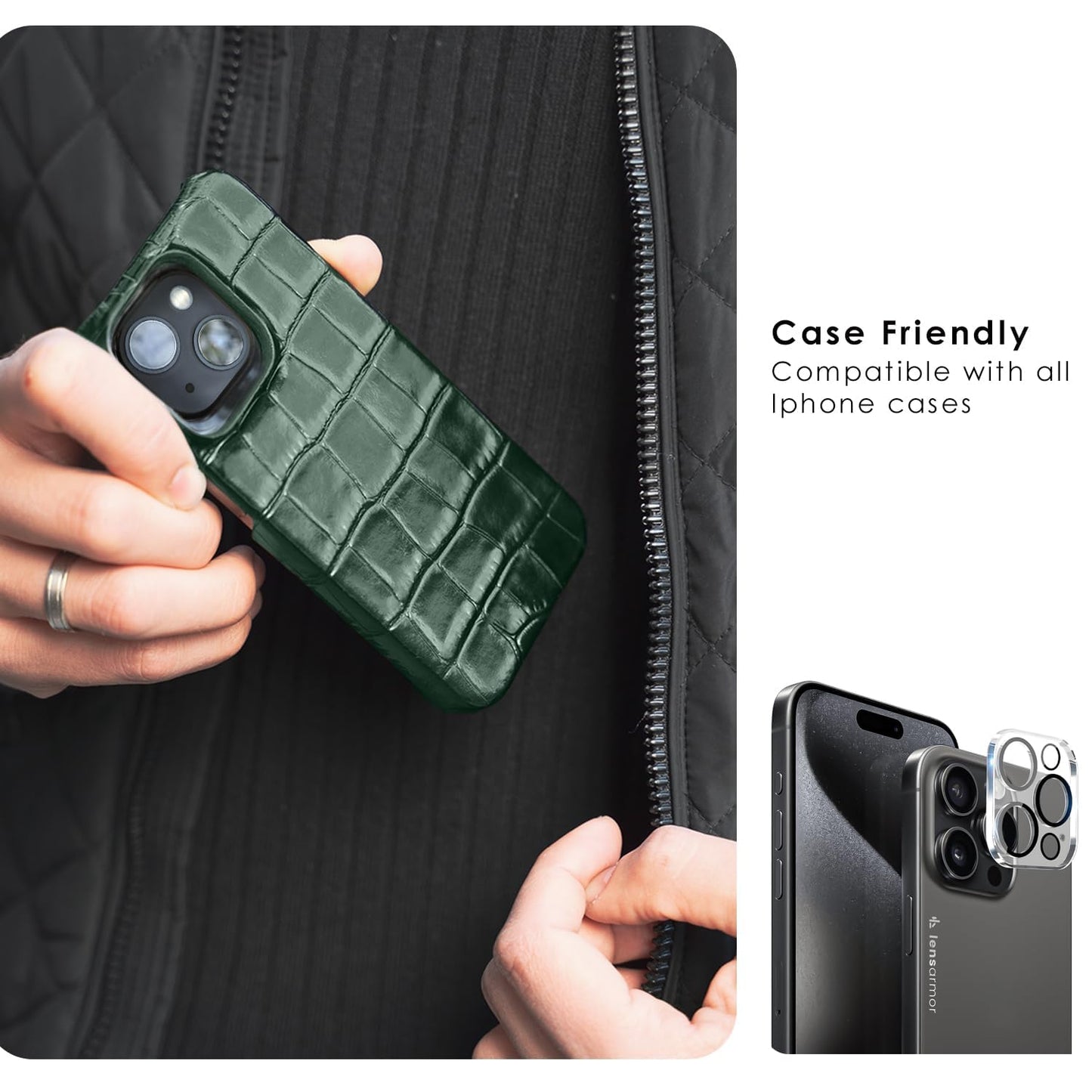 AIG Camera Lens Protector Compatible with iPhone 15 Pro & 15 Pro Max, 9H Tempered Glass Camera Cover, Ultra HD, Anti-Scratch, Case Friendly (Transparent)