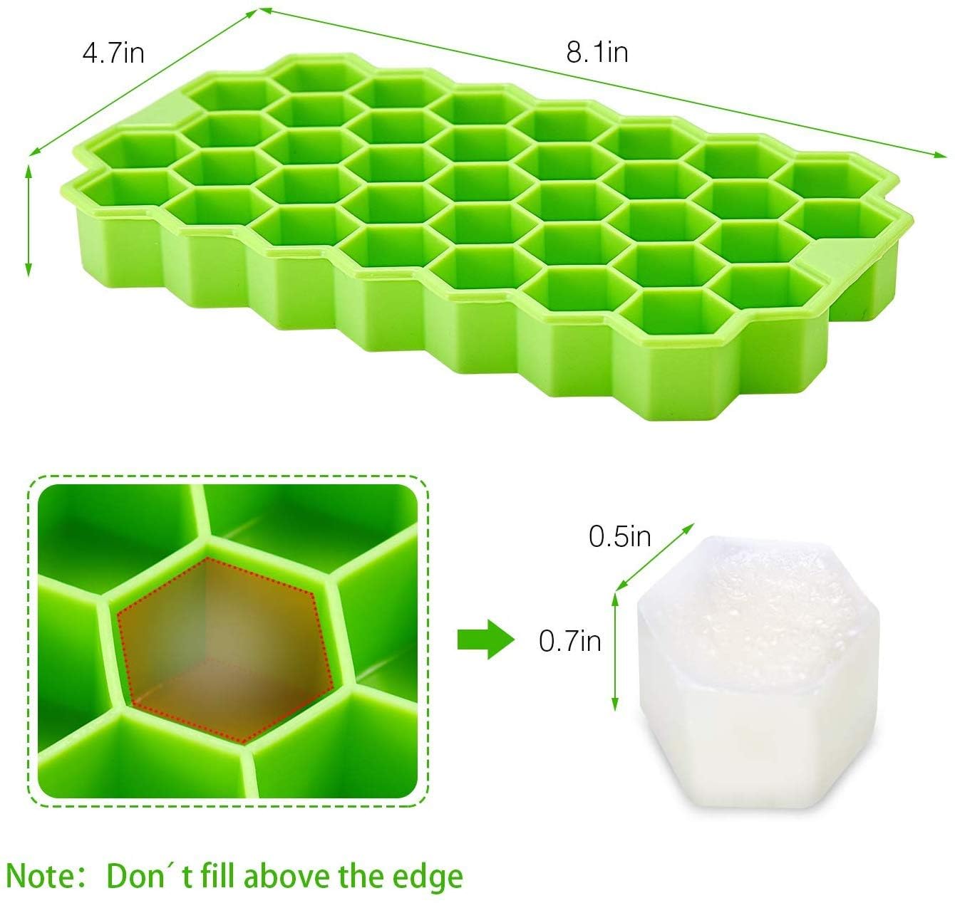 AIG Honey Cone Ice Cube Tray with Lid β Pack of 3, Freezer Safe
