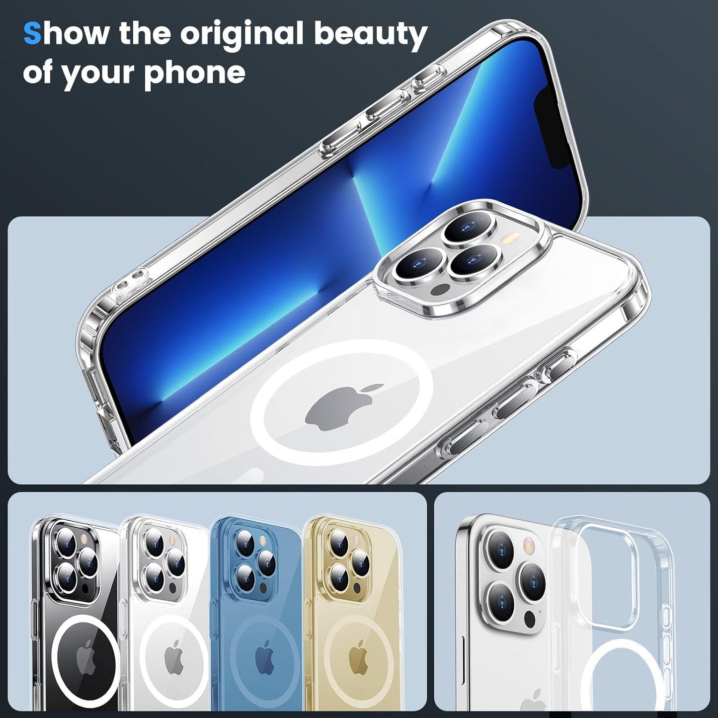 AIG Clear MagSafe Case for iPhone 13 Pro β Slim, Shockproof & Anti-Yellowing (6.1")