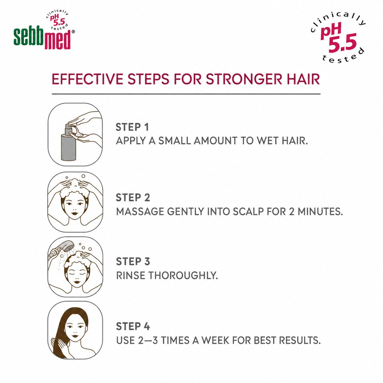 Sebbmed Anti-Hairloss Shampoo – Advanced Hair Care with pH 5.5 Formula for Reduced Hair Fall, Stronger Roots & Healthier Scalp
