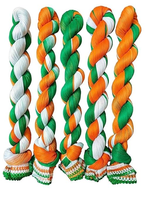 AIG THE FASHION Unisex Lycra Tricolor Dupatta – Independence & Republic Day Patriotic Stole/Scarf for Men & Women (Multicolour)