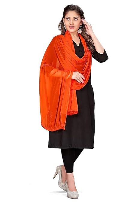 AIG THE FASHION Women’s Chiffon Dupatta – Lightweight Plain Casual Scarf, Wrap & Chunni for Girls
