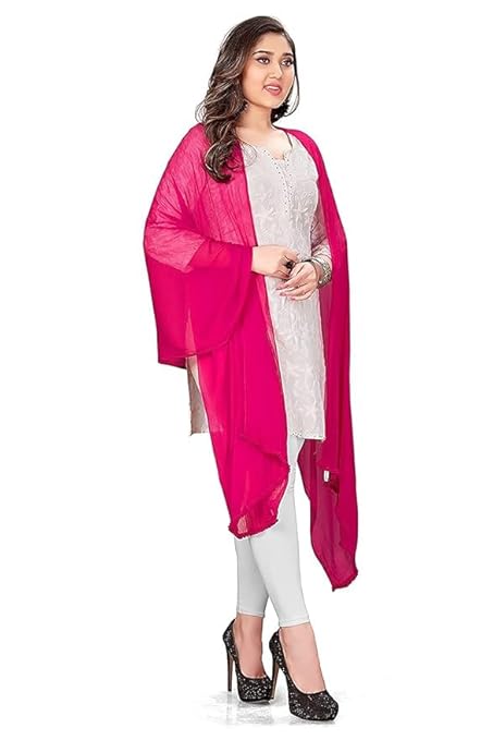 AIG THE FASHION Women’s Chiffon Dupatta – Lightweight Plain Casual Scarf, Wrap & Chunni for Girls