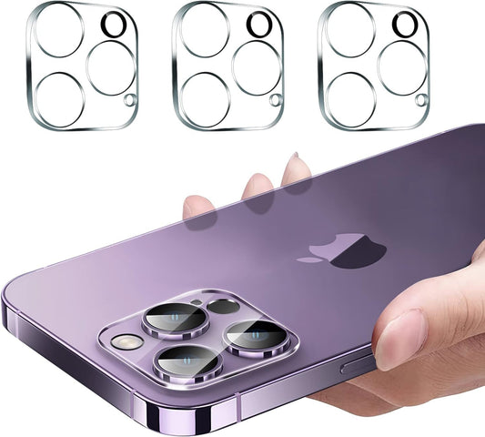 AIG 3 Pack Camera Lens Protector for iPhone 14 Pro/Pro Max – Ultra Clear Glass (Transparent)