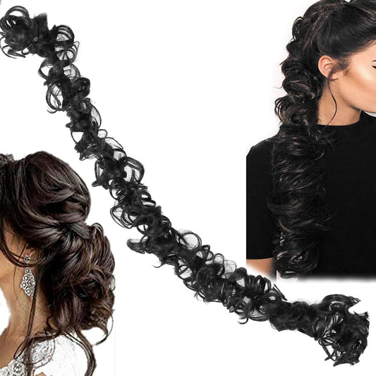 AIG Messy Frill Hair Bun – Natural Black Hair Extension for Women & Girls