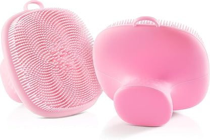 Silicone Face Scrubber (Pink, 2 Pack) – Soft Deep Cleansing Brush