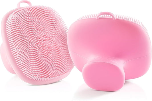 Silicone Face Scrubber (Pink, 2 Pack) – Soft Deep Cleansing Brush