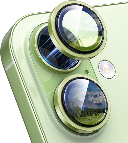 AIG Camera Lens Protector for iPhone 17 with 9H Tempered Glass, Bling Metal Ring, Scratch-Proof, HD Clear, Case Friendly – Green