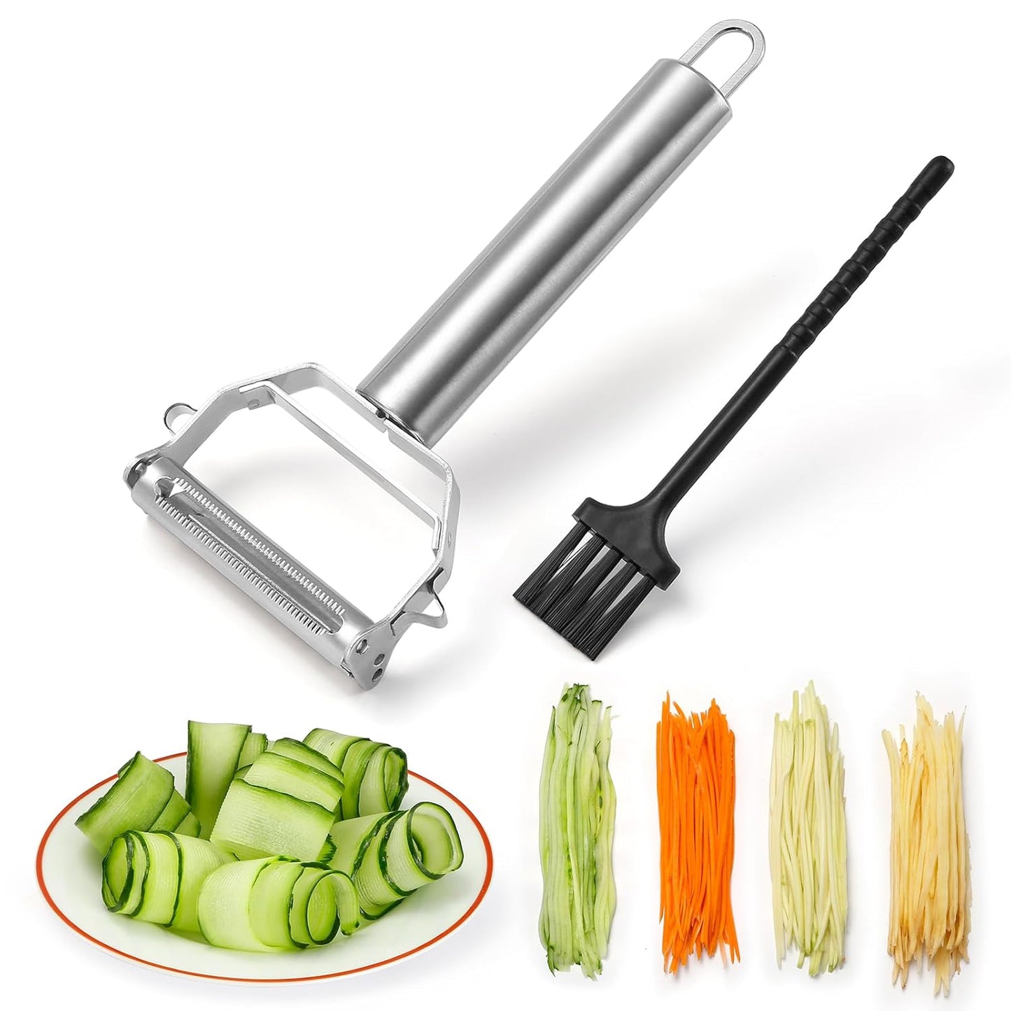 AIG Stainless Steel 3-in-1 Vegetable Peeler & Julienne Cutter – Multi-Functional Kitchen Tool for Carrot, Cucumber, Potato & More