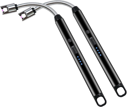 AIG USB Rechargeable Plasma Lighter – Windproof, Flexible Neck for Gas Stove & Candles (2 Pack, Random Color)
