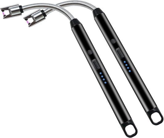 AIG USB Rechargeable Plasma Lighter – Windproof, Flexible Neck for Gas Stove & Candles (2 Pack, Random Color)