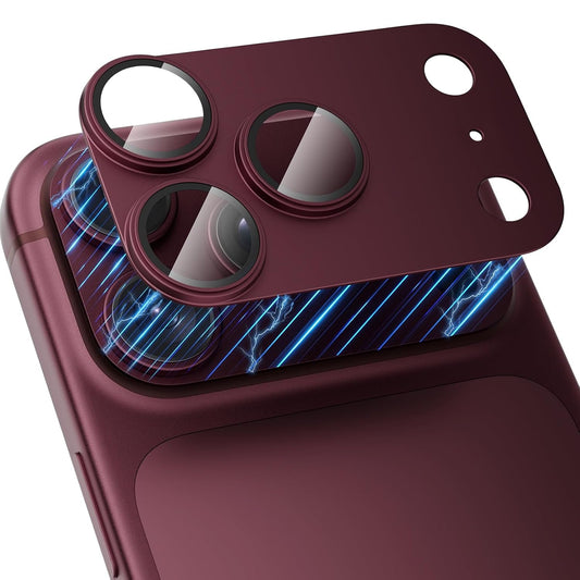 AIG Premium All-Metal Camera Lens Protector for iPhone 18 Pro – Dark Cherry