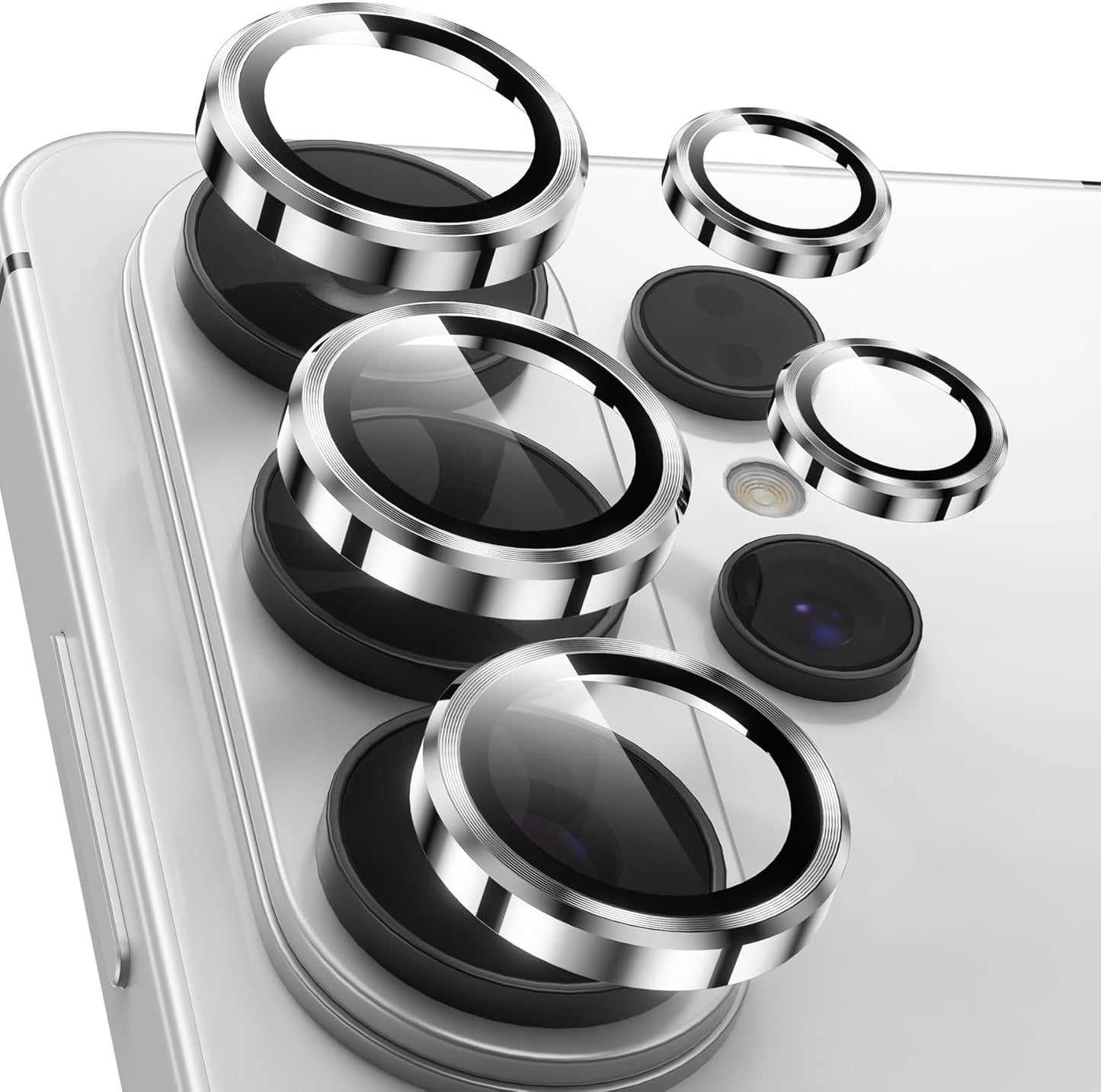 AIG Camera Lens Protector for Samsung Galaxy S26 Ultra – 9H Tempered Glass + Aluminium Alloy Lens Ring, Ultra HD Scratch Protection, Silver