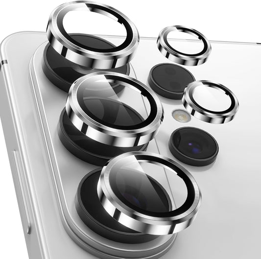 AIG Camera Lens Protector for Samsung Galaxy S26 Ultra – 9H Tempered Glass + Aluminium Alloy Lens Ring, Ultra HD Scratch Protection, Silver
