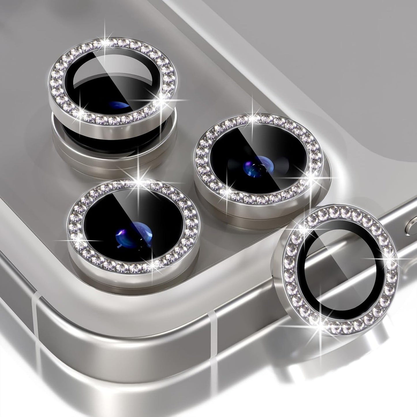 AIG Camera Lens Protector for iPhone 17 Pro / 17 Pro Max – 9H Tempered Glass with Metal Ring (Diamond Titanium Grey, HD Clear, Easy Install)