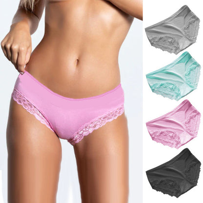 Women’s Cotton Lace Panties – Mid Waist Comfortable Breathable Underwear for Women