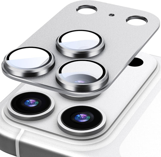 AIG Camera Lens Protector for iPhone 17 Pro – 9H Tempered Glass, Metal Ring, Grey Joint