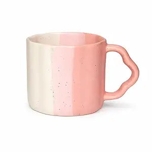 Ceramic Tea Mug & Bowl Gift Set (6 Tea Mugs + 2 Ceramic Bowls) Premium Quality Tea Cup Set for Home Kitchen Office Stylish Tea Coffee Serving Set with Gift Box | Pink