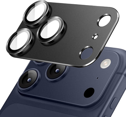 AIG Camera Lens Protector for iPhone 17 Pro – 9H Tempered Glass, Metal Ring, Black Joint