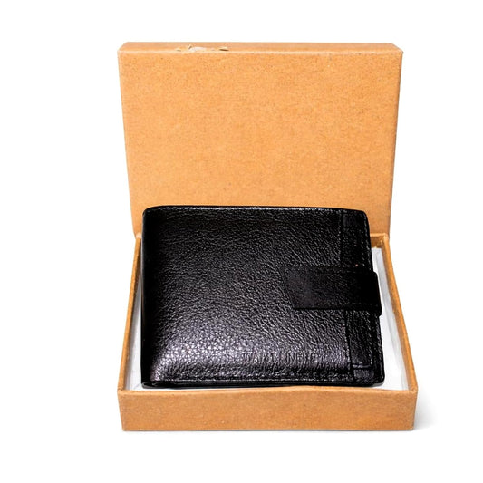 Men's Premium Leather Wallet – Slim Bifold Wallet with Multiple Card Slots, Cash Compartments & ID Window | RFID Blocking Wallet for Daily Use & Gift (Black)