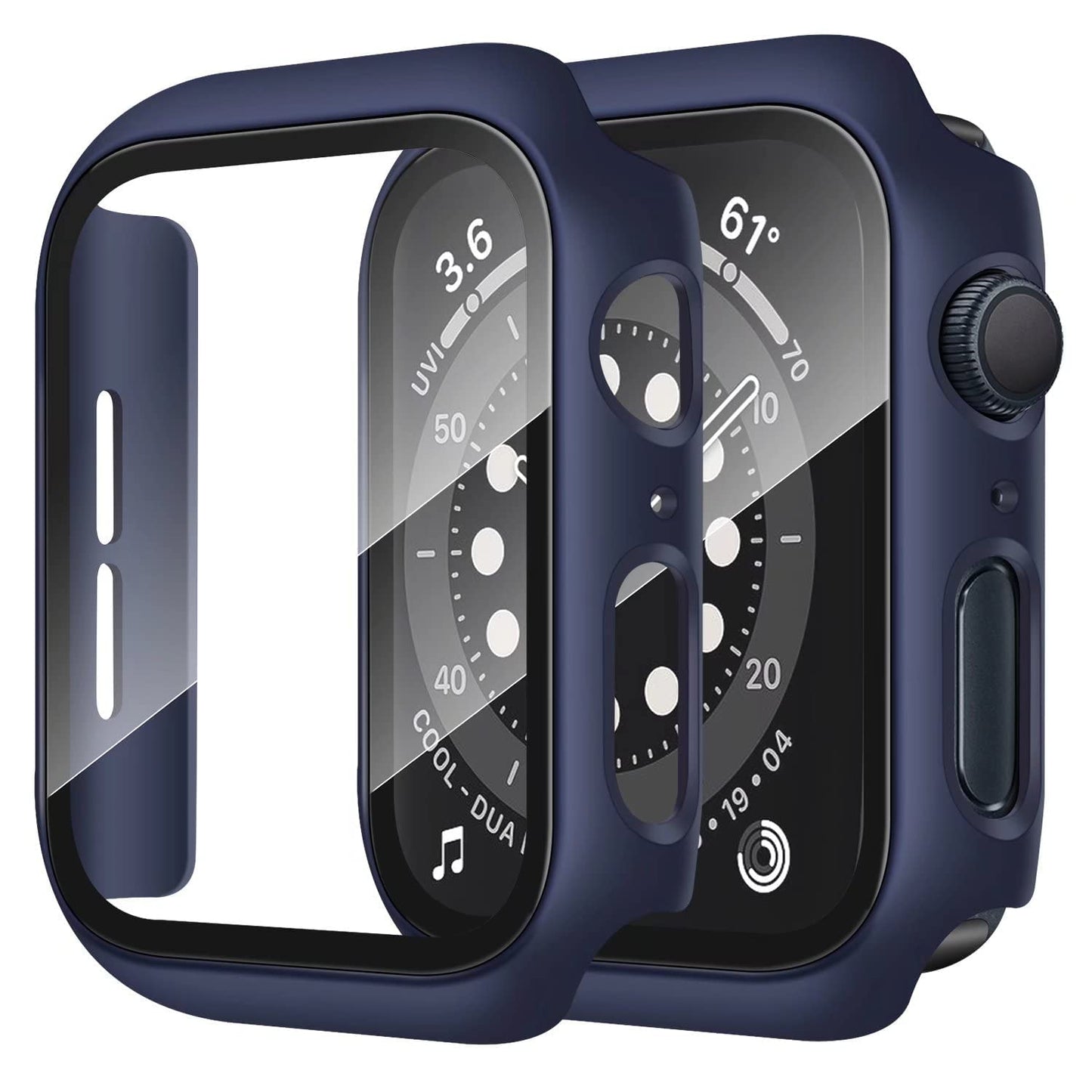 AIG Apple Watch 45mm Hard Case with Tempered Glass Screen Protector, Ultra-Thin Protective Cover for Series 9/8/7 - BLUE (01 PACK)