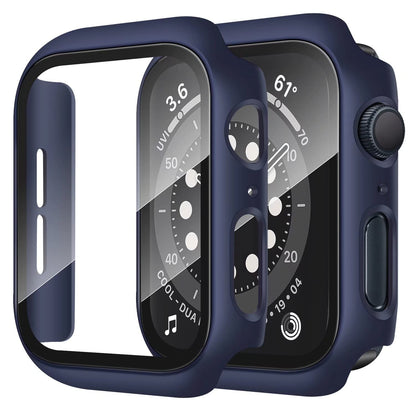 AIG Apple Watch 45mm Hard Case with Tempered Glass Screen Protector, Ultra-Thin Protective Cover for Series 9/8/7 - BLUE (01 PACK)