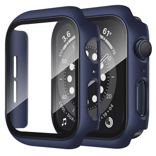 AIG Apple Watch 45mm Hard Case with Tempered Glass Screen Protector, Ultra-Thin Protective Cover for Series 9/8/7 - BLUE (01 PACK)